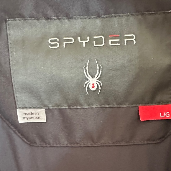 Spyder Men's Black and Gray Ski Jacket with Blue Trim - Picture 4 of 4